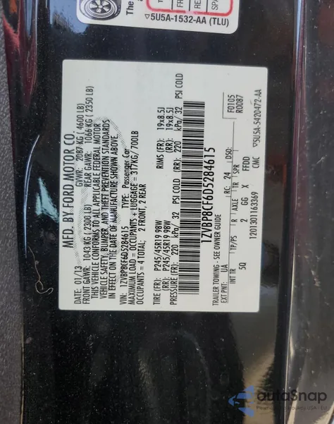 2013 Ford Mustang Gt Premium z USA, uszkodzony, nr VIN 1ZVBP8CF6D5284615